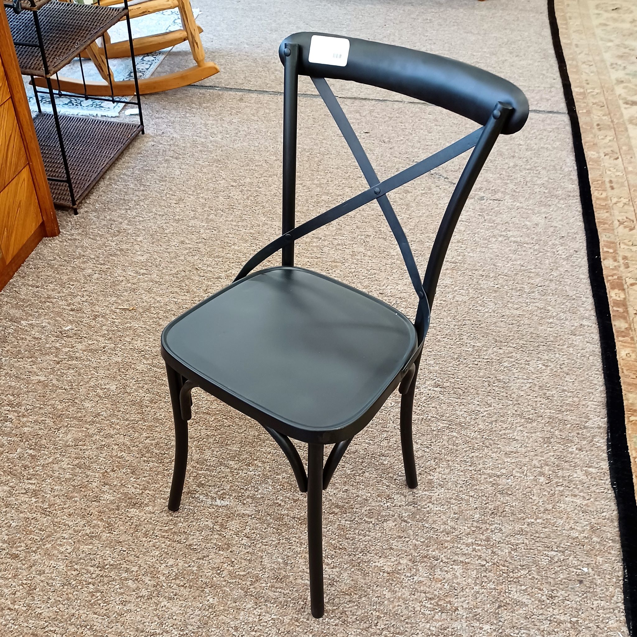 grey metal café chair