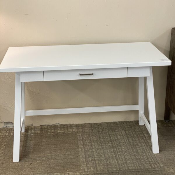 white wood desk