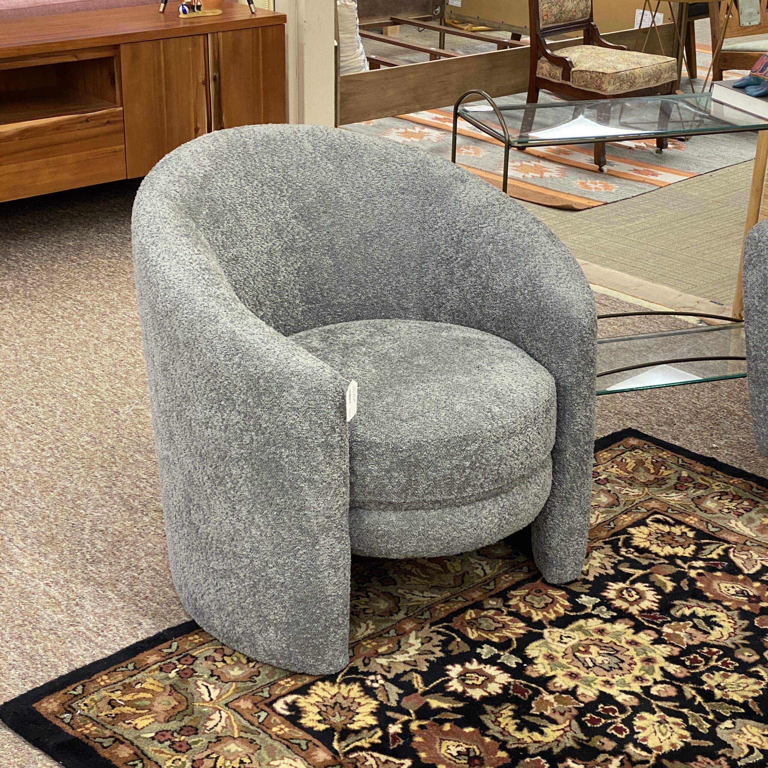 Grey Boucle Chair Furniture Guy Seattle