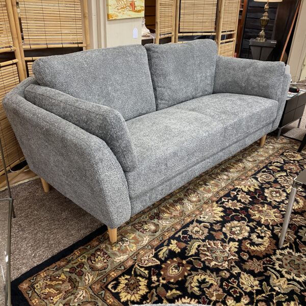 grey boucle sofa