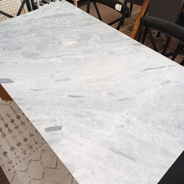 moe's angle ashen grey marble dining table rectangular small