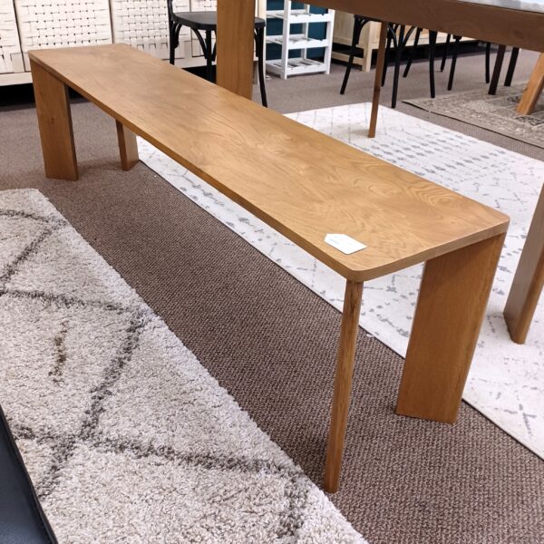 moe's angle oak dining bench large