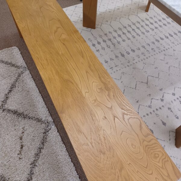 moe's angle oak dining bench large