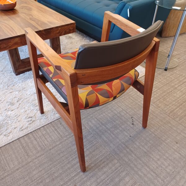 wood arm chair multicolor seat