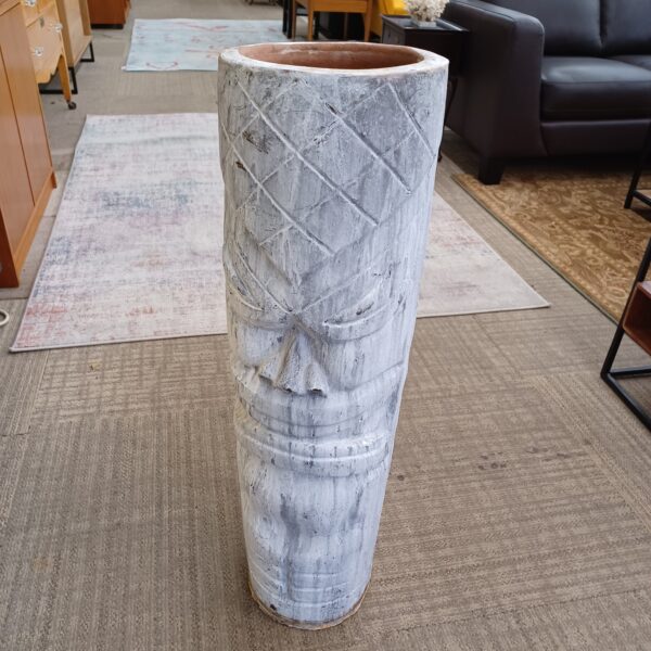 whitewash tiki floor vase