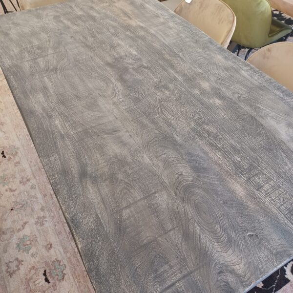 gray live edge dining table