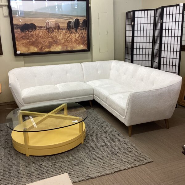 ivory curved sectional