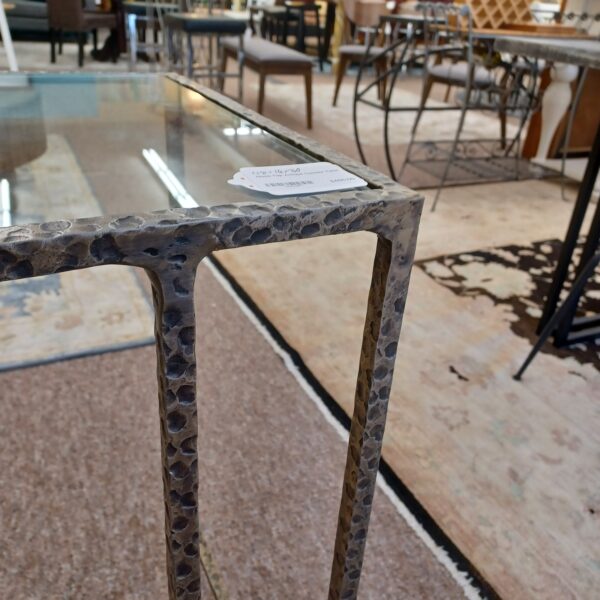 glass top antique console table