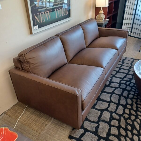 top grain chocolate leather sofa