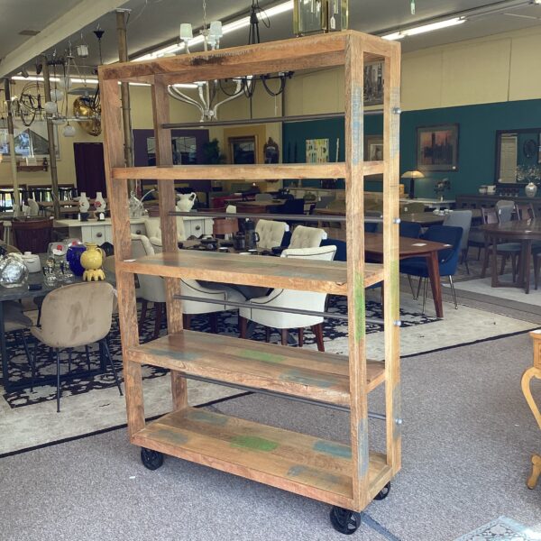 vintage wheeled bookcase