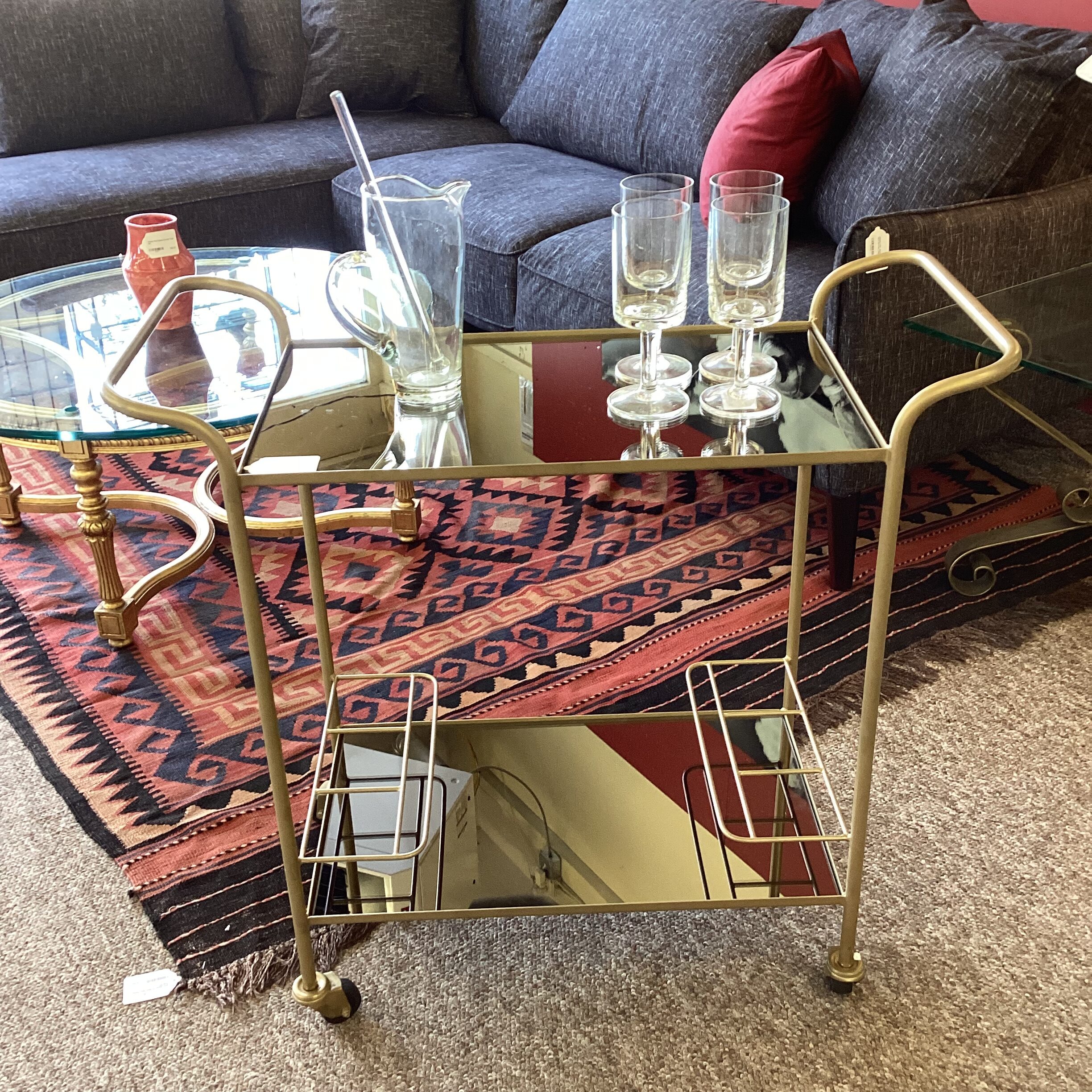 retro bar cart