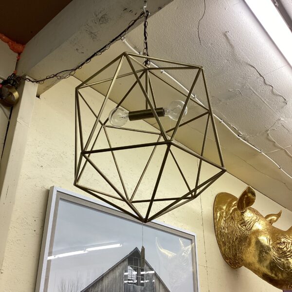 mod gold geometric chandelier