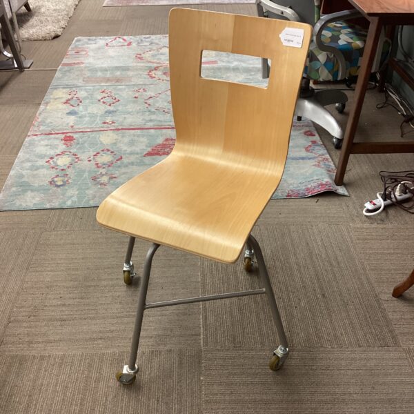 blonde plywood desk chair