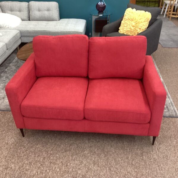 red velvet loveseat