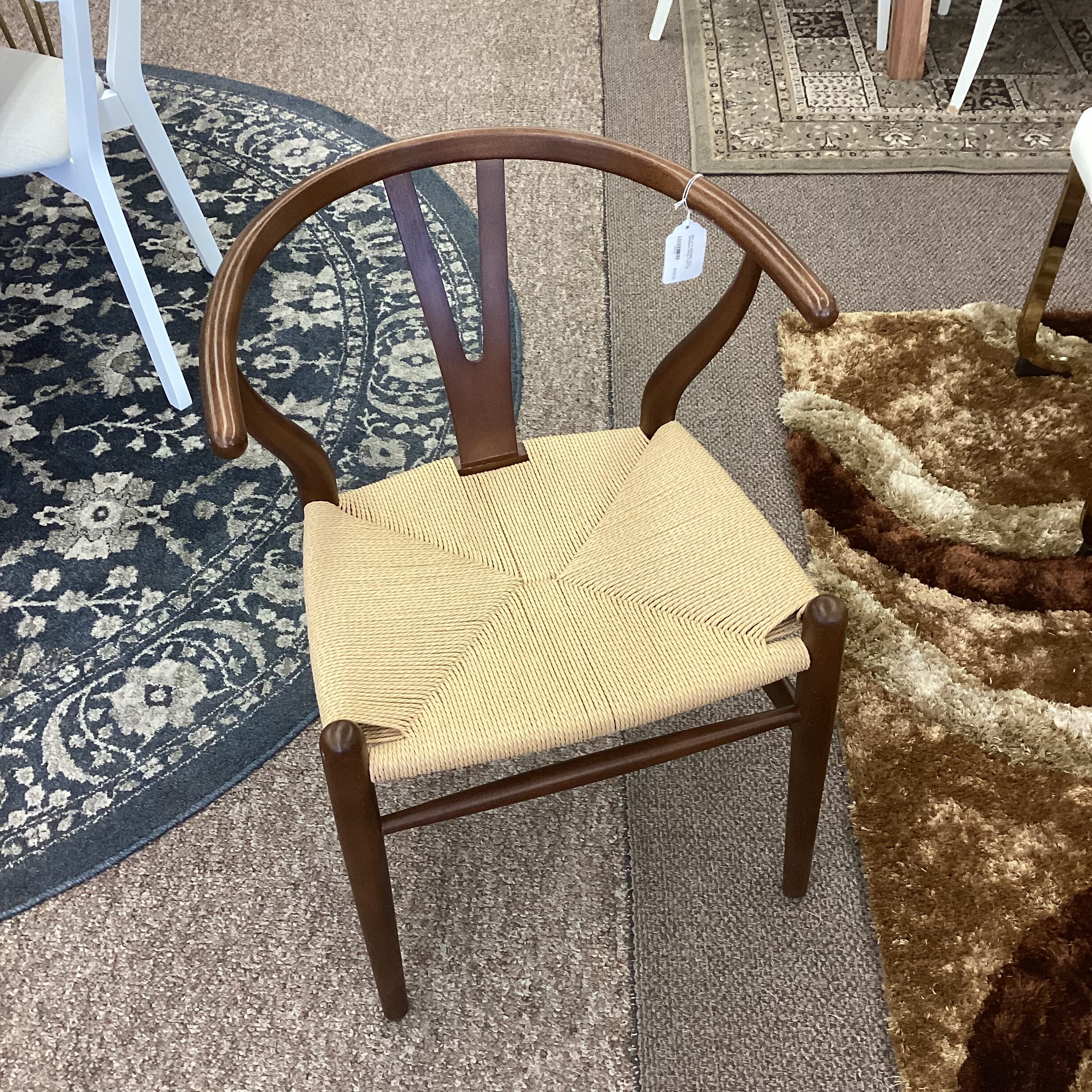 set of 4 wegner style wishbone dining chairs
