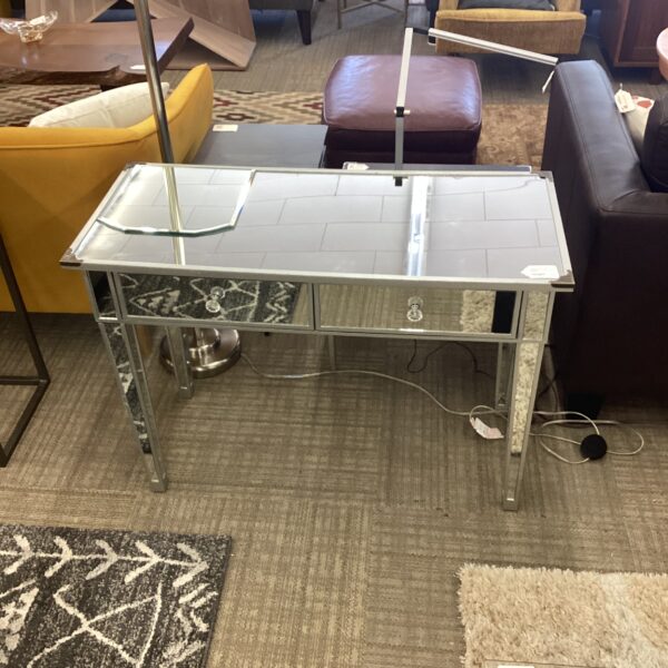 mirrored two drawer console table