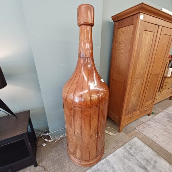 middle eastern hardwood bottle bar w/brass inlay