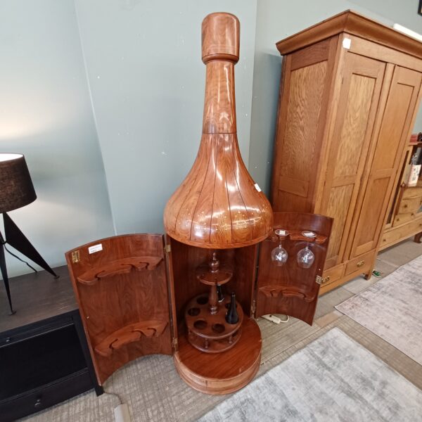 middle eastern hardwood bottle bar w/brass inlay