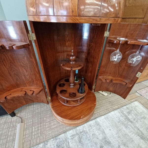 middle eastern hardwood bottle bar w/brass inlay