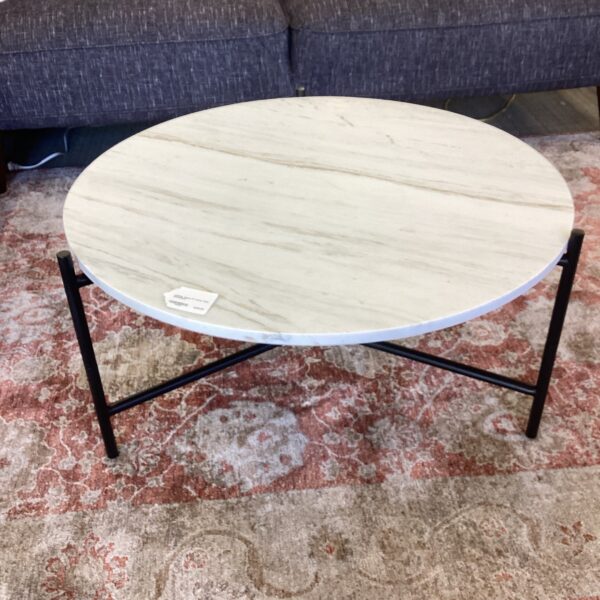 kardiel smiley 31” coffee table marble/black