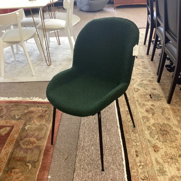 green boucle chair