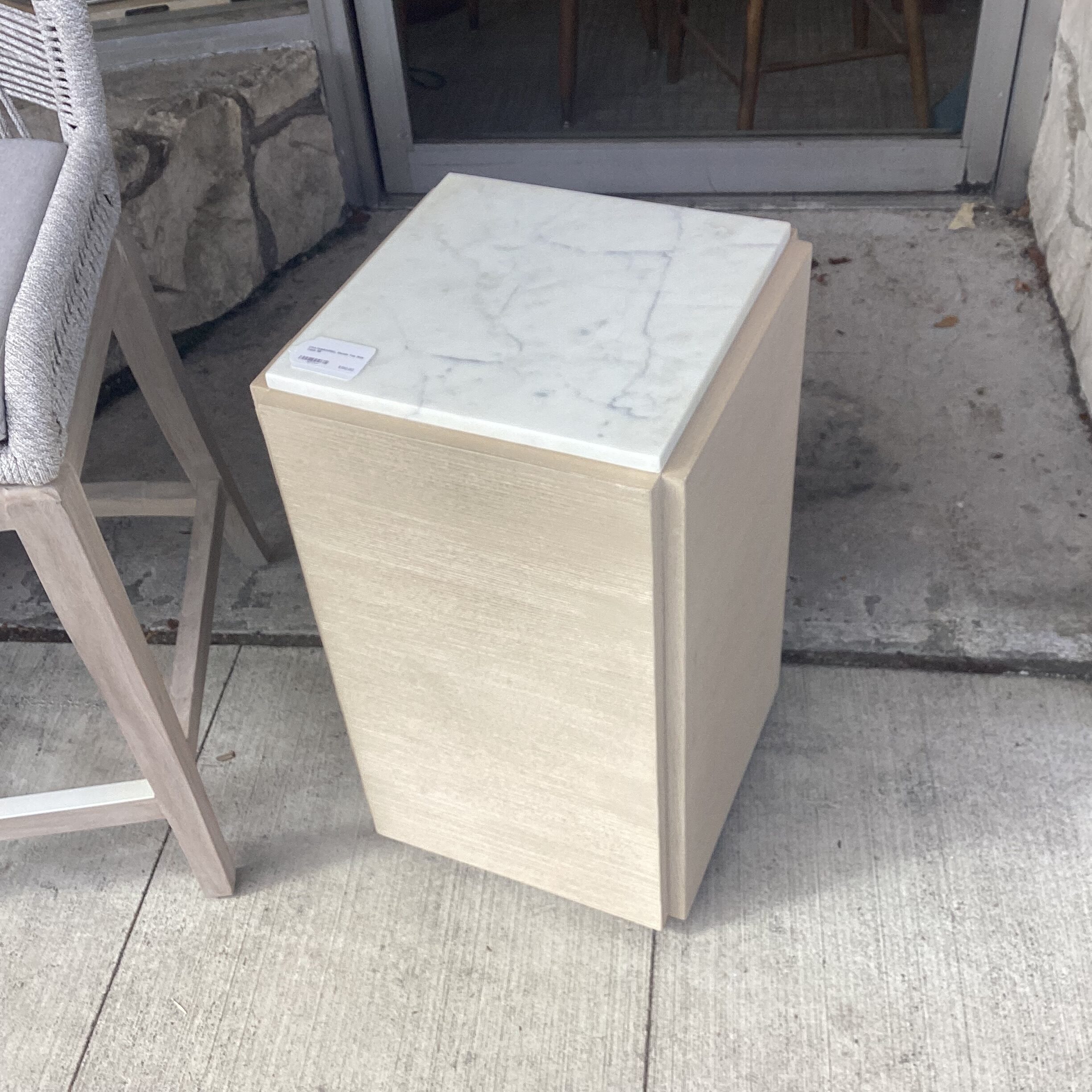 crate&barrel marble top side table