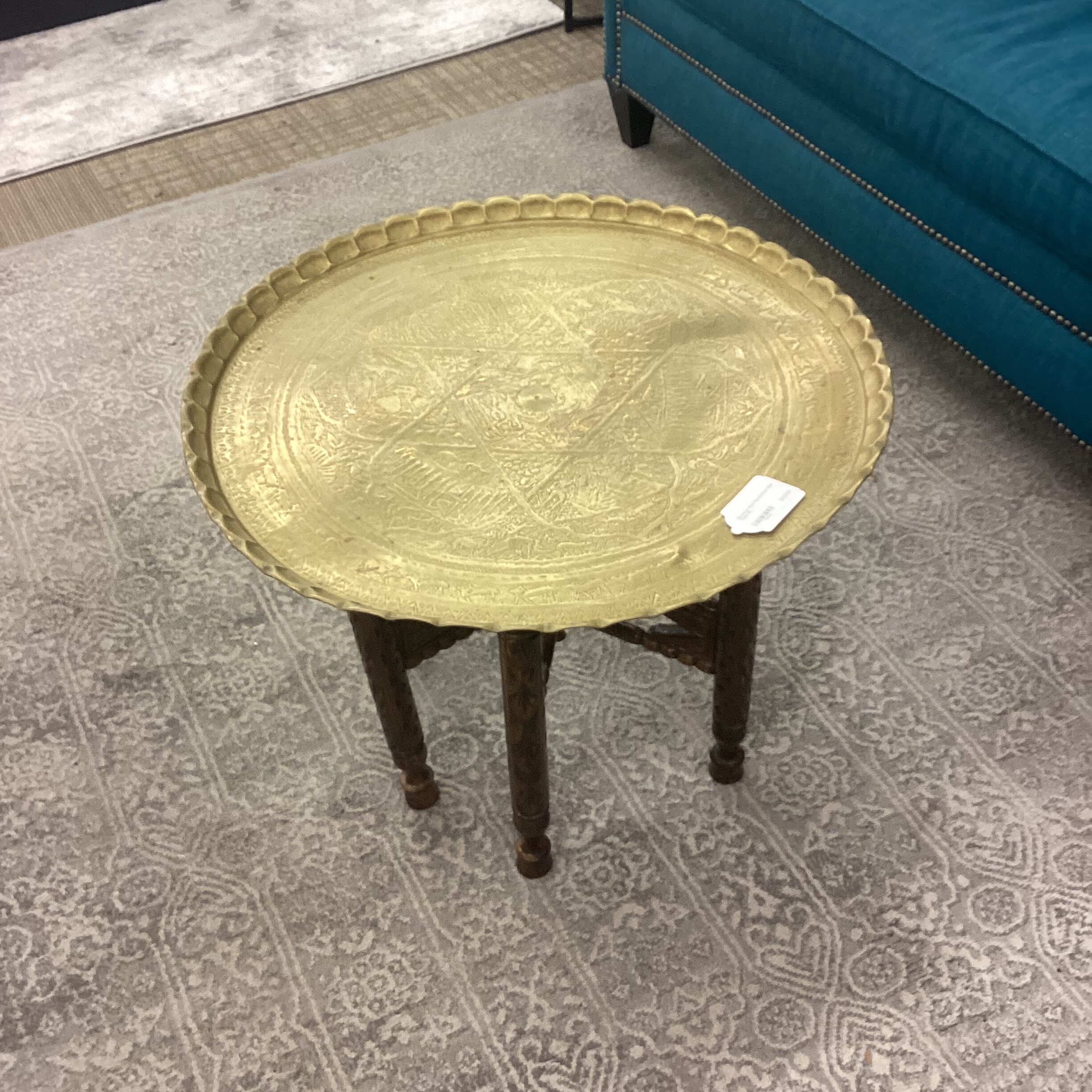 moroccan style round brass side table