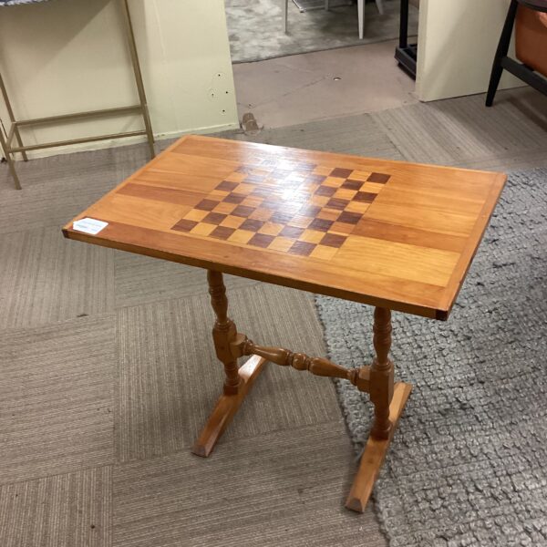 vintage wooden chess table