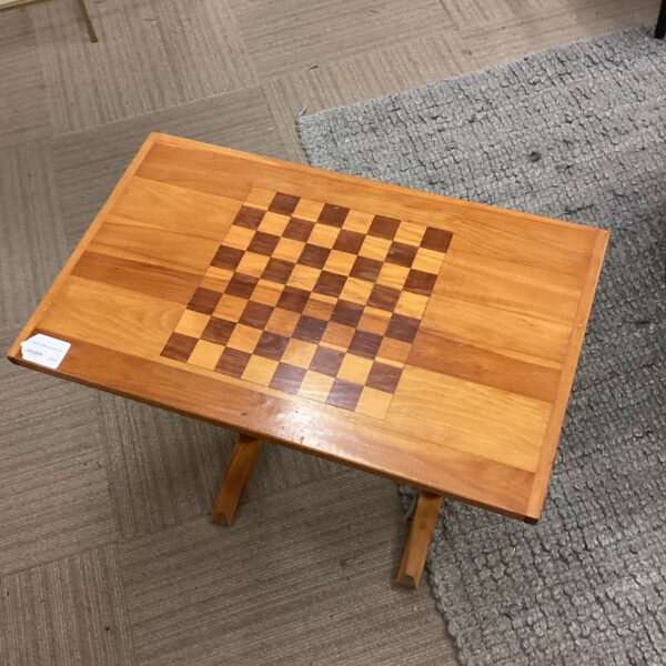 vintage wooden chess table