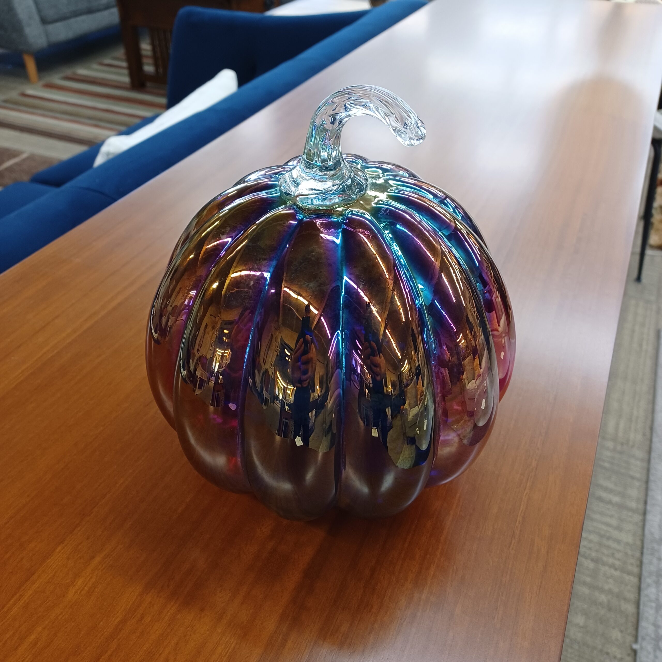 purple metallic glass pumpkin