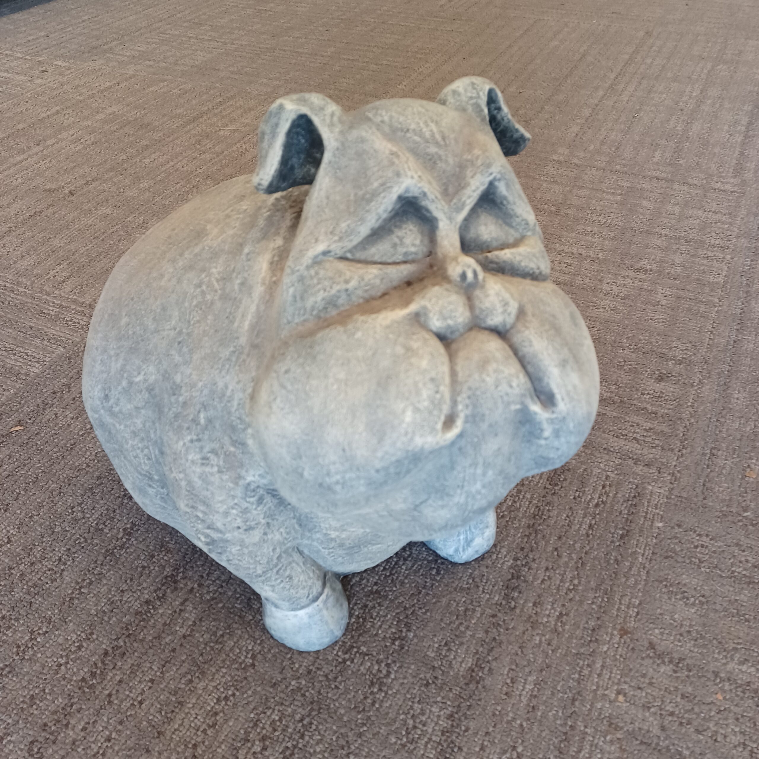 faux stone pleasantly plump pooch yard art