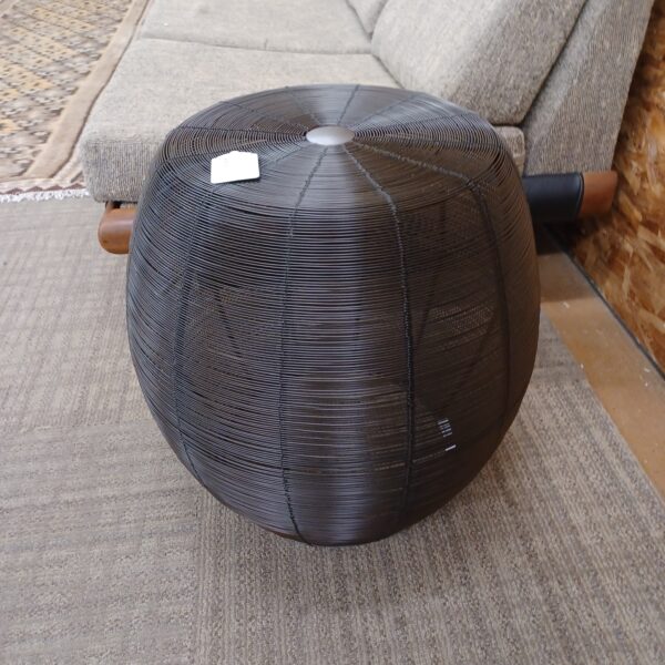 crate & barrel wire mesh barrel side table