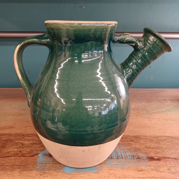 vintage green glaze watering jug