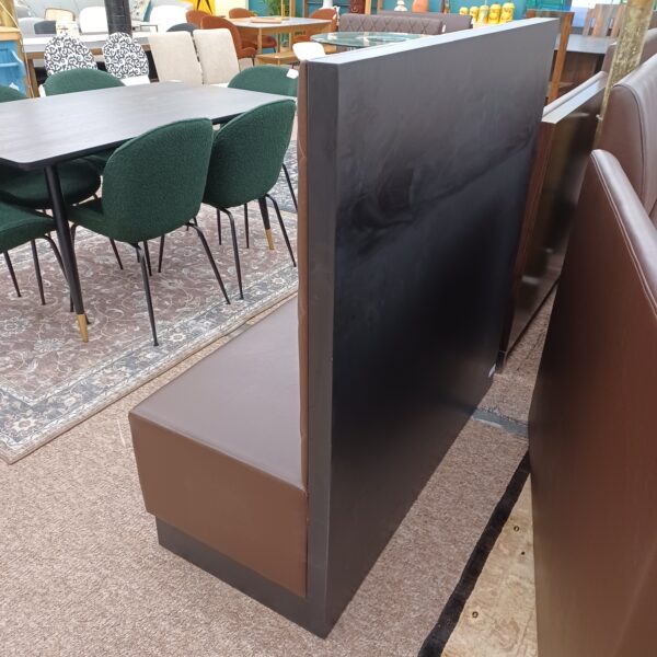 black frame high back brown diamond back booth bench