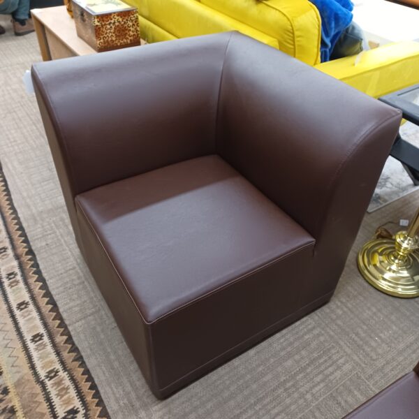 low back brown booth corner chair