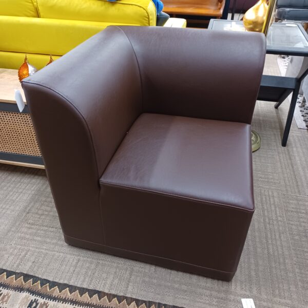 low back brown booth corner chair