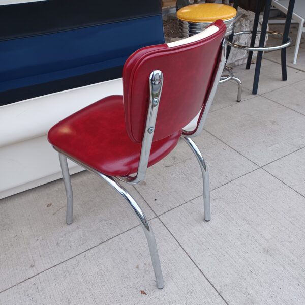 diner style red white & chrome side chair