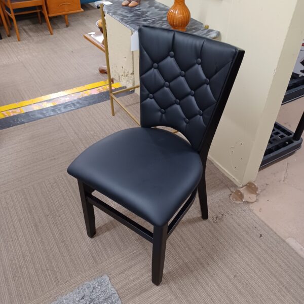 black button tufted side chair