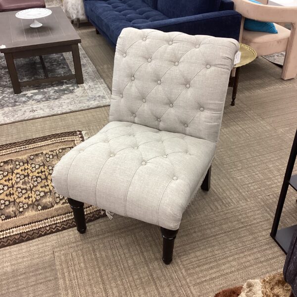 armless accent chair beige