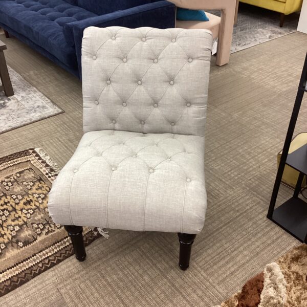 armless accent chair beige