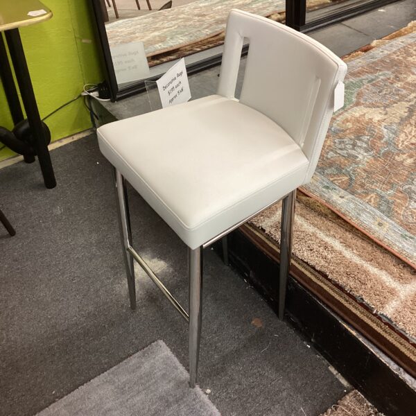 chrome white contemporary barstool