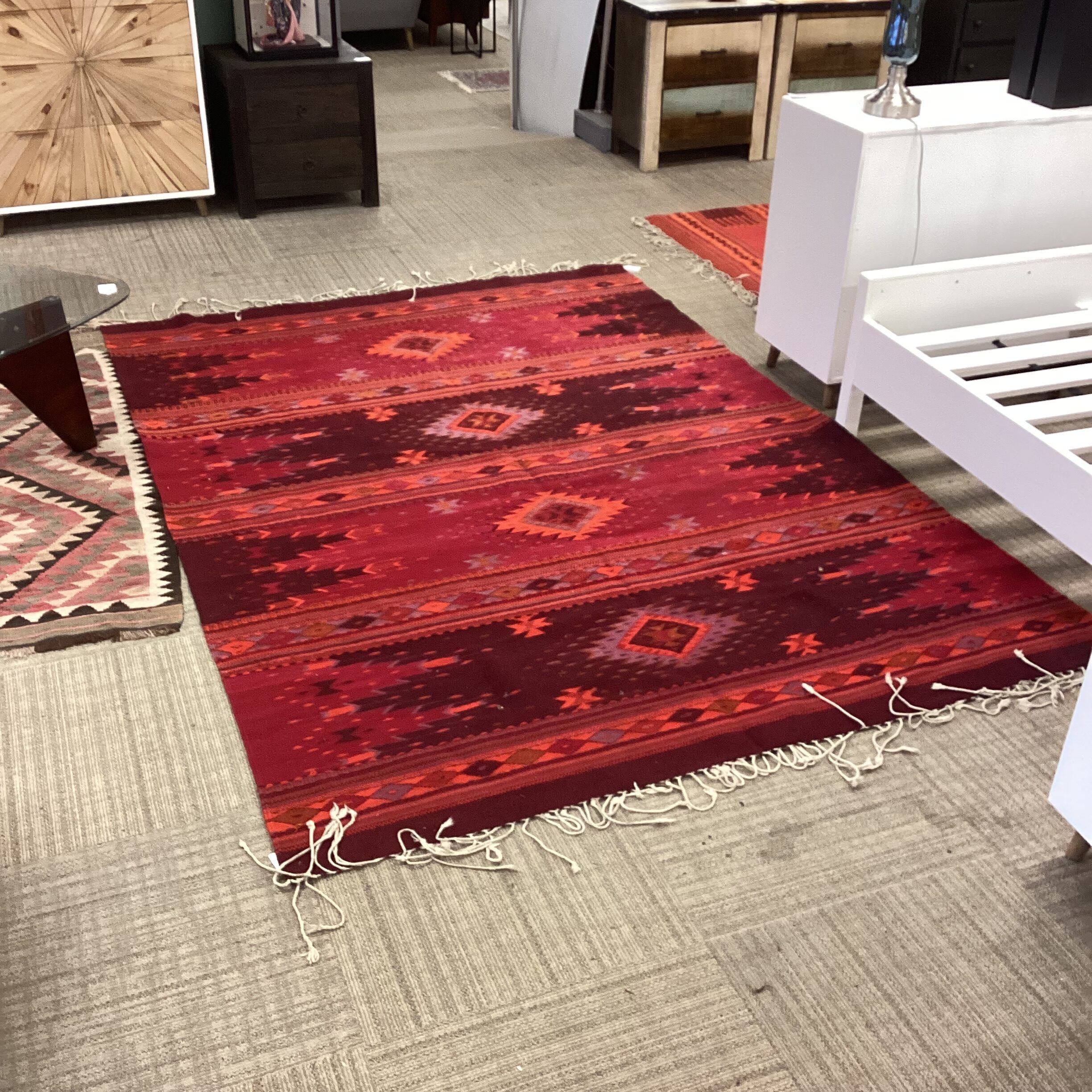 oaxaca burgundy orange rug