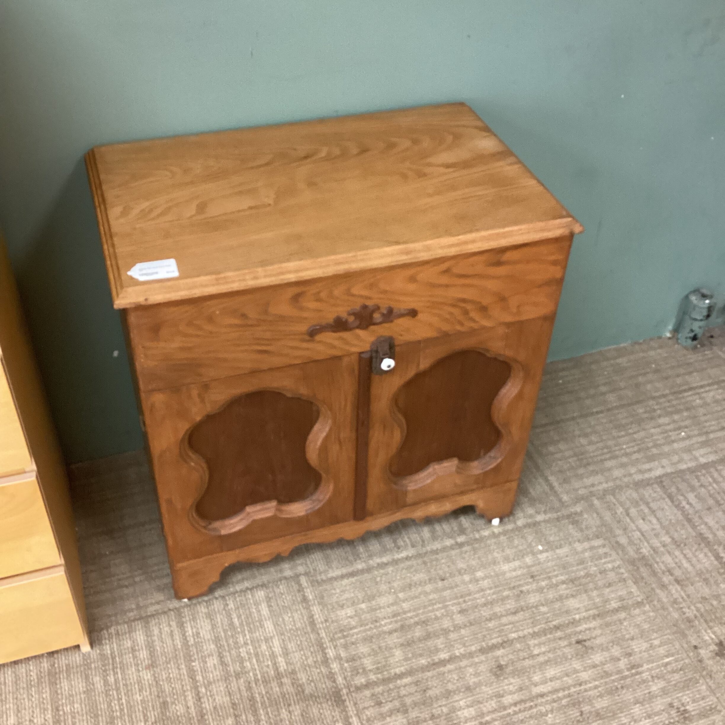 antique oak wash stand chest