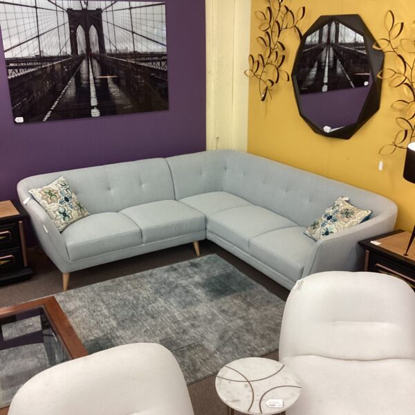 mist grey curved sectional