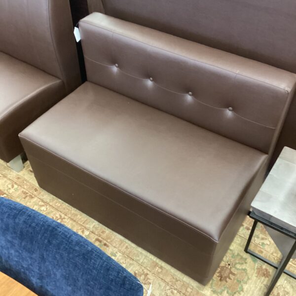 brown button tufted booth settee