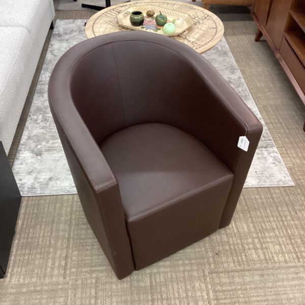 brown barrel chair