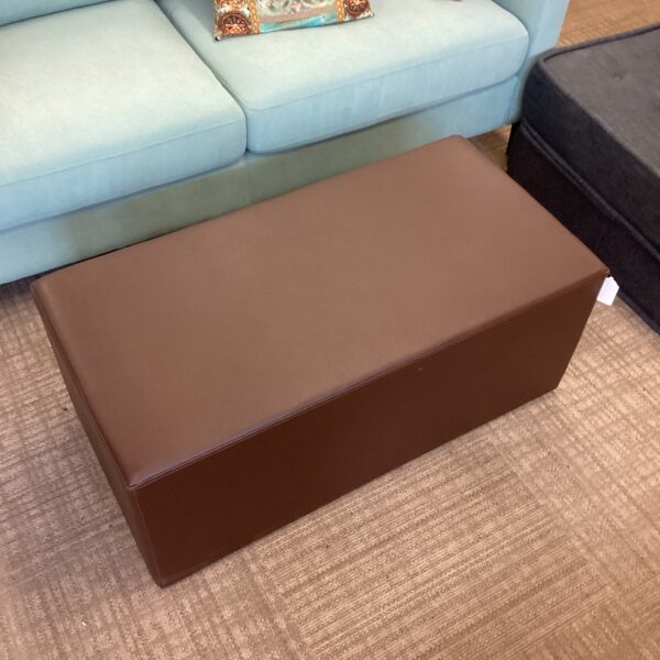 brown leather rectangular bench/ coffee table/ ottoman