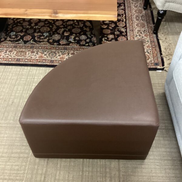 brown leather wedge coffee table / ottoman