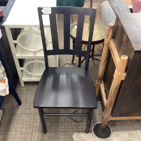 gun metal slat back side chair