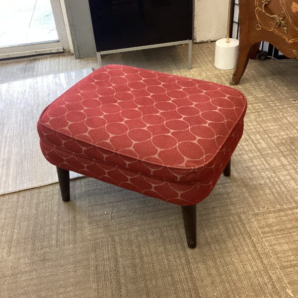 room & board burgundy oval pattern ottoman